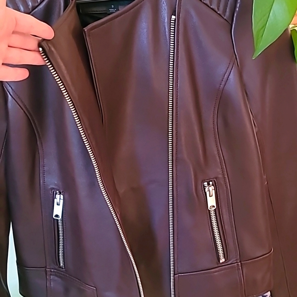 Leather moto jacket NWOT - Picture 2 of 11